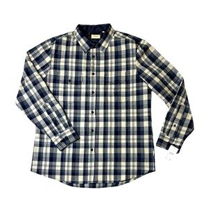 NEW 7 Diamonds mens 2XL XXL standard fit blue plaid button up polyester shirt